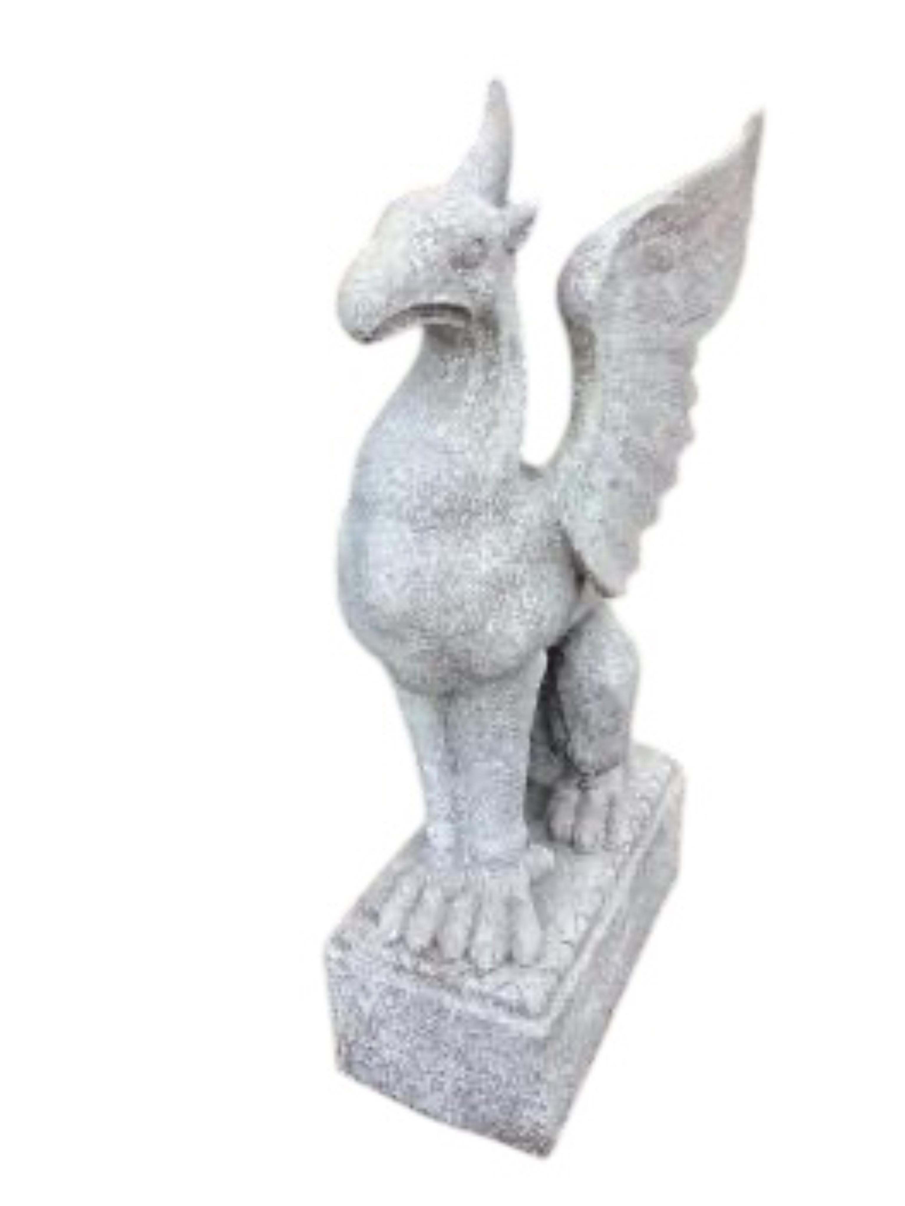 A Fibreclay griffon garden ornament, height 108cm